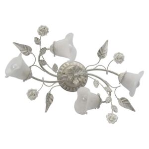 Lustră metalică albă cu motive florale Blossom