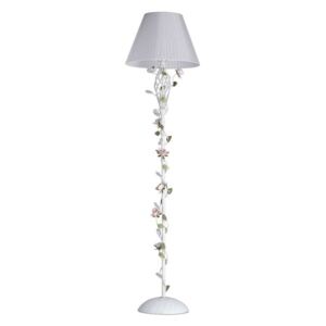 Lampadar alb cu decor floral Elleboro