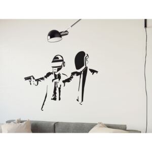 Autocolant de perete GLIX - Banksy "Daft Fiction" Negru 50 x 30 cm