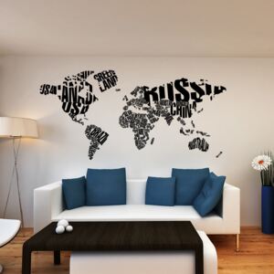 Autocolant de perete GLIX - World map Negru 200 x 100 cm