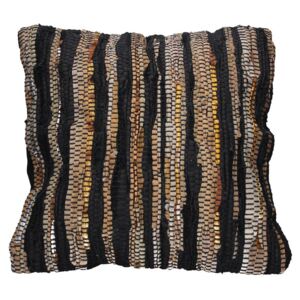 Perna Decorativa din piele Stripe - Maro/Negru