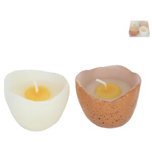 Set 4 Lumanari Egg - Alb/Galben/Maro