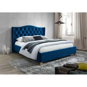 Pat dormitor de catifea 160x200cm Aspen Velvet Navy | PRIMERA COLLECTION