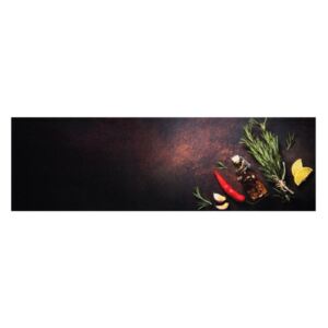 Covor rosu/negru bucatarie din poliamide 45x140 cm Kitchen Spices Zala Living