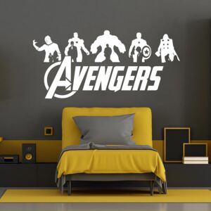 Autocolant de perete GLIX - Avengers Alb 50x20 cm