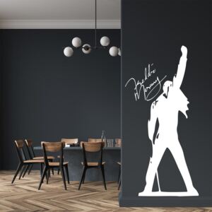 Autocolant de perete GLIX - Freddie Mercury Alb 30x15 cm