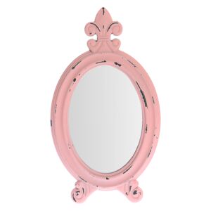 Oglinda ovala, rama roz