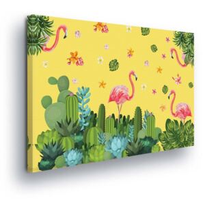 Tablou - Tropical Decoration with Flamingos 60x40 cm