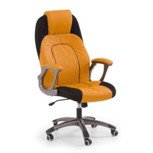 Scaun de birou ergonomic Viper, tapitat cu piele ecologica, portocaliu cu negru, 62x74x131 cm lxAxh