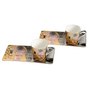 Set Klimt din ceramica cu 2 cesti si 2 farfurii