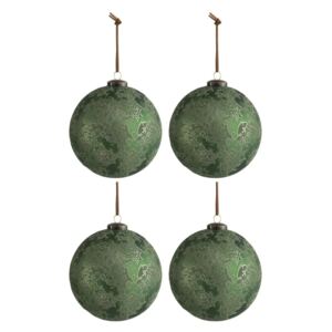 Set 4 globuri pentru Crăciun J-Line Antique, ø 12 cm, verde