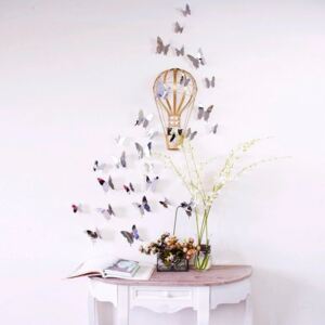 Set autocolante cu efect 3D Ambiance Mirror Butterflies, 12 buc