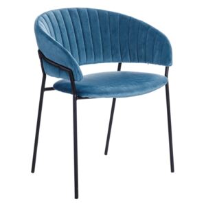 Scaun dining albastru din textil Chair Blue Fabric