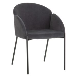 Scaun dining din textil gri inchis Dark Fabric Chair
