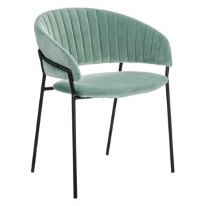 Scaun dining verde din textil Chair Green Fabric