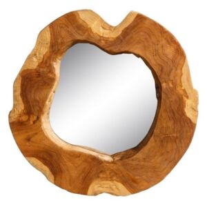 Oglinda rotunda cu rama din lemn tec 40 cm Way Ixia