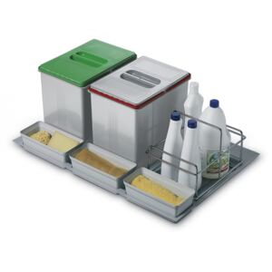 Cos de gunoi Oxa80 incorporabil in sertar, colectare selectiva ,cu 2 recipiente, pentru corp de 800 mm latime H:300mm