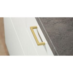 Maner pentru mobilier U, alama periata, L: 136,5 mm