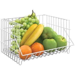 Cos pentru depozitare legume si fructe, alb, 34x27x20 cm