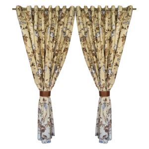 Set draperii Velaria in flori brown cu capse, 2 225x230 cm