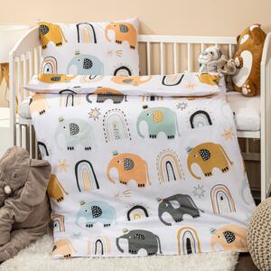 Lenjerie de pat copii, din bumbac, 4HomeLittle elephant, 100 x 135 cm, 40 x 60 cm, 100 x 135 cm, 40 x 60 cm