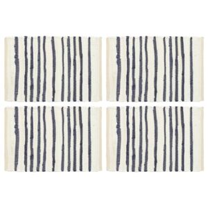 Naproane, 4 buc., albastru și alb, 30 x 45 cm, bumbac