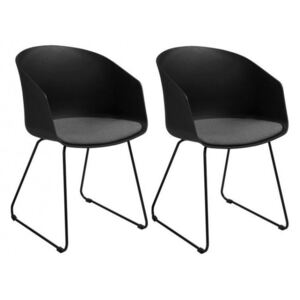 Set de 2 scaune Bogart, negru, 51 x 81 x 52 cm