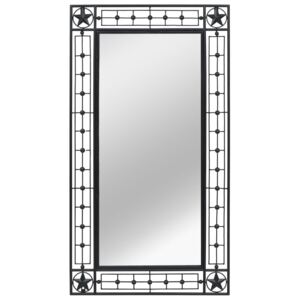 Oglindă de perete dreptunghiulară, negru, 60 x 110 cm