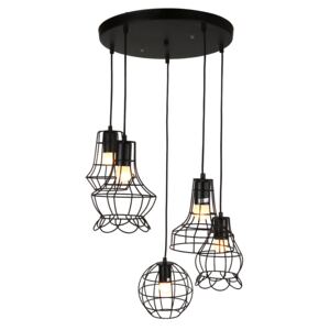 [lux.pro]® Lampa suspendata design decorativ – lampa plafon - negru (5 x E27)