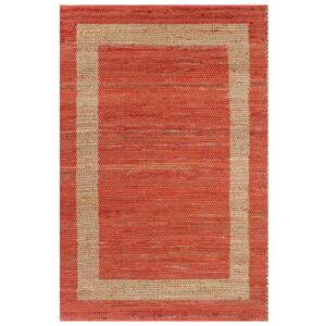 Covor manual, roșu, 80 x 160 cm, iută