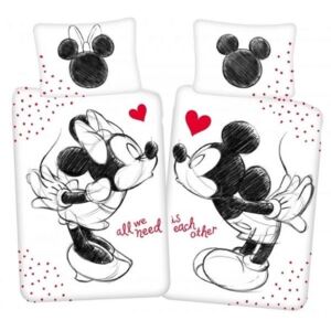 Lenjerie de pat Mickey și Minnie Mouse (sărut)