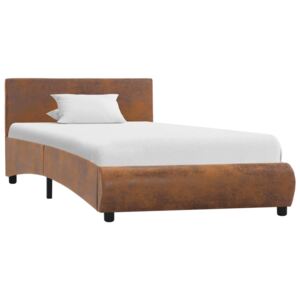 Cadru de pat, maro, 90 x 200 cm, piele ecologică
