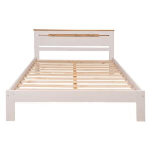 Cadru pentru pat dublu din lemn de pin Marckeric Elisa, 150 x 197,5 cm, alb
