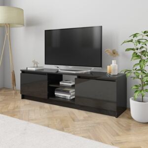 Comodă TV, negru extralucios, 120 x 30 x 35,5 cm, PAL