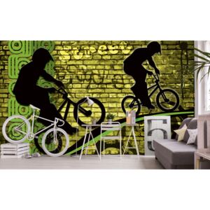 Foto tapet 3D Bicycle Green, Dimex, 5 fâșii, 375 x 250cm