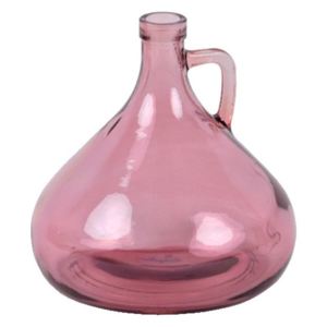 Vază din sticlă reciclată Ego Dekor Cantaro, înălțime 17,5 cm, roz