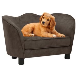 Canapea pentru câini, maro, 66x43x40 cm, pluș