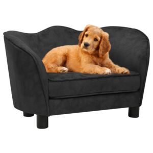 Canapea pentru câini, negru, 66x43x40 cm, pluș