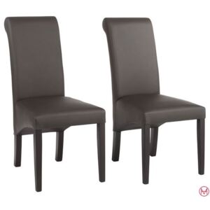 Set 2 scaune Rito maro imitatie piele 47,5/68,5/101 cm