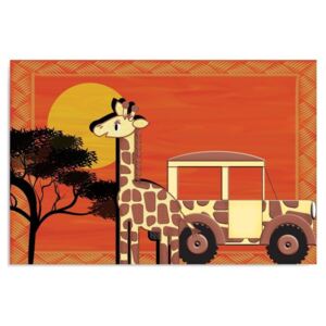 Tablou CARO - Giraffe And Car 40x30 cm