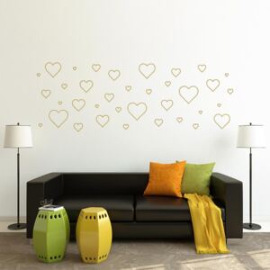 GLIX Gold heart set - autocolant de perete 40 x 55 cm Varianta č. 2
