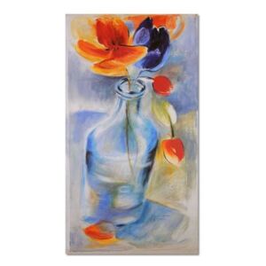 Tablou CARO - Colorful Flowers In A Glass Vase 30x40 cm