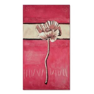 Tablou CARO - Poppy Flower On A Pink Background 40x50 cm