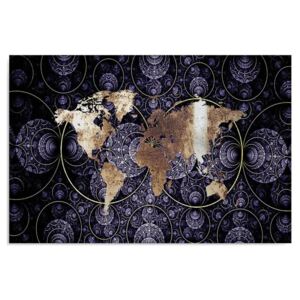 Tablou CARO - World Map - Abstraction 40x30 cm