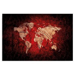 Tablou CARO - A Rustic Map Of The World 70x50 cm