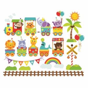 Stickere bebe - Trenulet cu animale - 130x50 cm