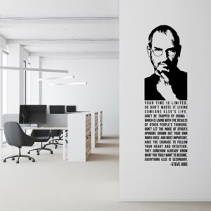 Steve Jobs quote - autocolant de perete Negru 30 x 100 cm