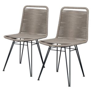 Set de 2 scaune Atlanta fier/tesatura, bej, 46 x 87 x 53 cm