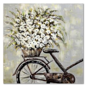 Tablou CARO - Flowers On A Bike 20x20 cm