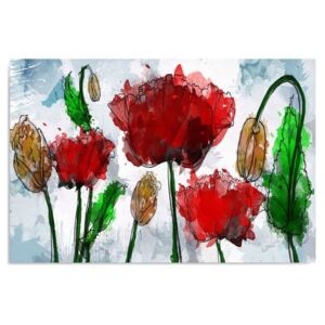 Tablou CARO - Red Poppies 100x70 cm